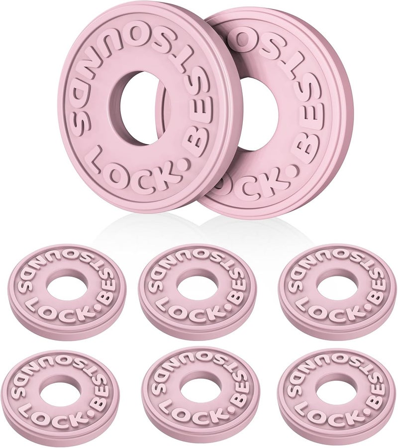 BestSounds Guitar Strap Blocks, 6PCS Premium Silicone Safety Locks (Pink) - Image 1